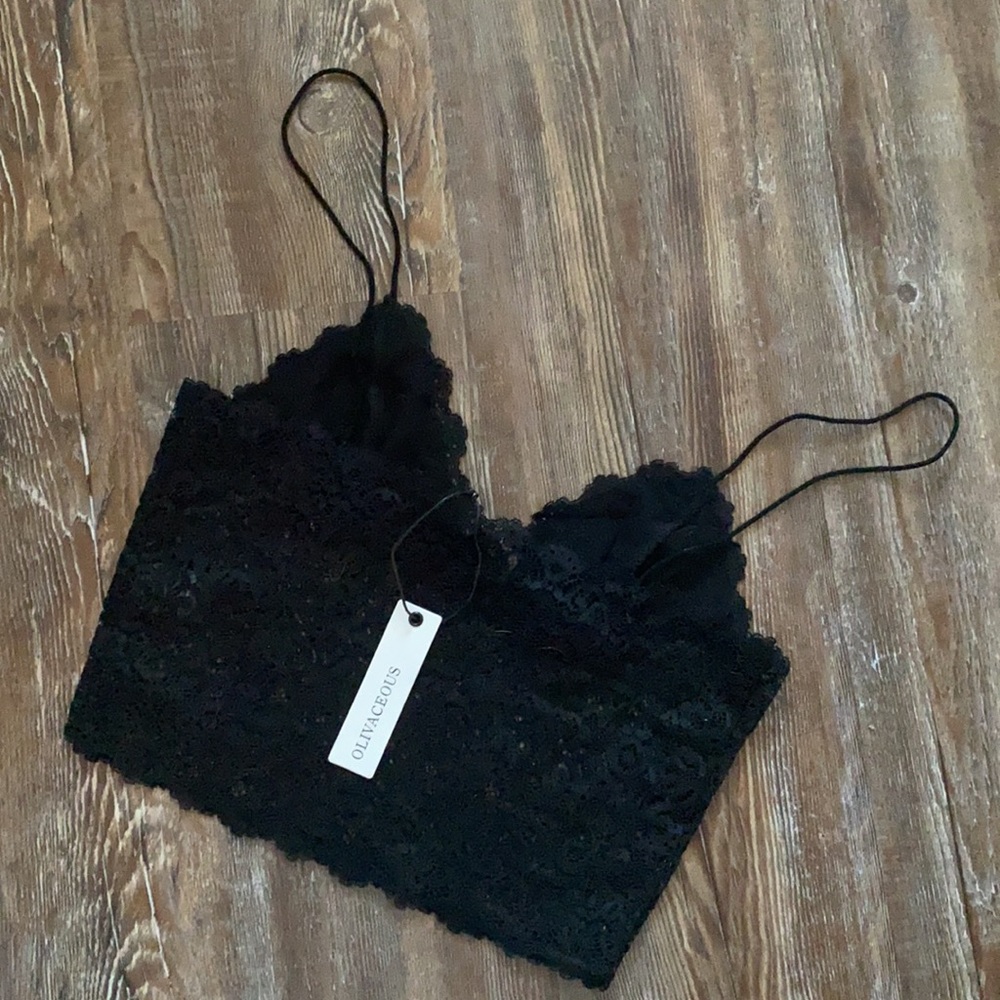 Olivaceous Black Lace Intimate Crop Tank Top - Picture 3 of 3